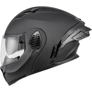 Modular Motorcycle Helmets Full Face Flip up Street Bike Motorcycle Helmet for Unisex Adult Model-167 (Medium, Matte Black)