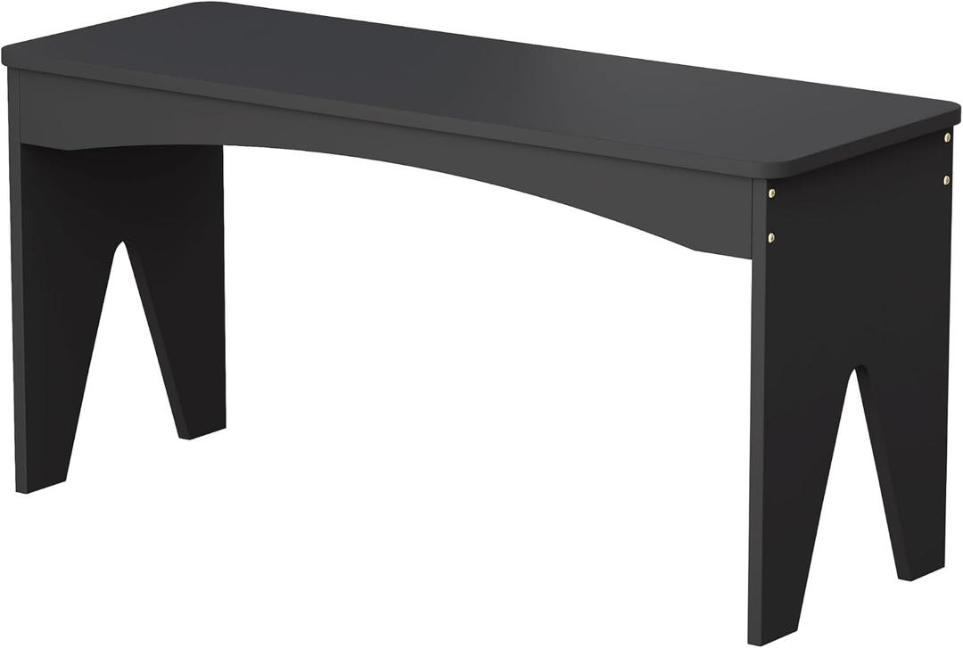 APRTAT Bamboo 35.4" Dining Room Bench, Modern Farmhouse Kitchen Table Bench, Long Indoor Bench Seat for Entryway, Living Room, Bedroom, Hallway - Black, 13"D x 35.43"W x 17.32"H