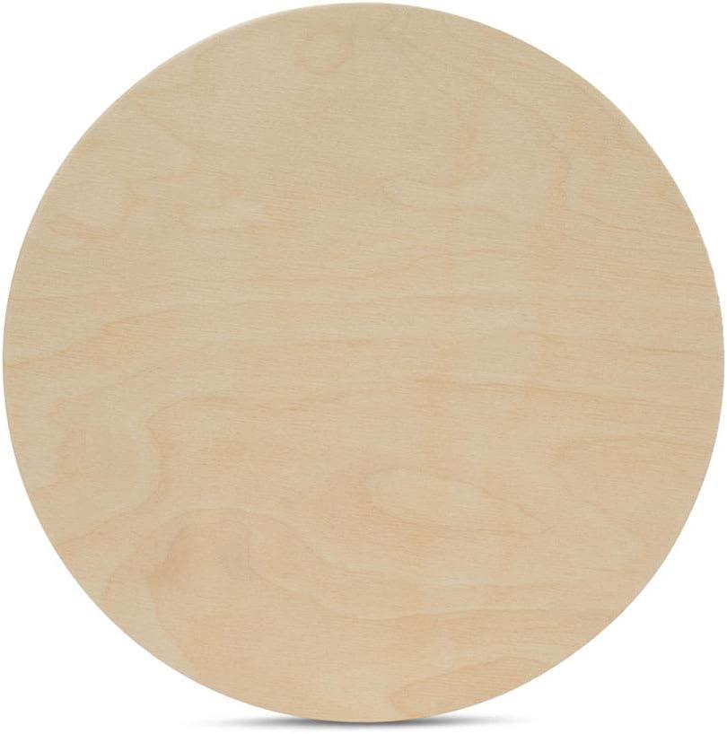 Wood Circles 15 inch 1/2 inch Thick, Unfinished Birch Plaques, Pack of 10 Wooden Circles for Crafts and Blank Sign Rounds, by Woodpeckers