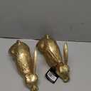PD Home & Garden Decorative Decor 8.5 x 8 Inch Metal Book Holder Ends, Set of 2, Golden Color, Bunny Rabbit