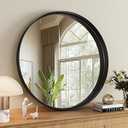 Furnbar Round Bathroom Mirror, 20 Inch Black Circle Mirror with Metal Deep Frame, Round Mirrors for Wall Decor, Vanity, Entryway, Living Room