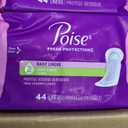 Poise Daily Liners, Incontinence Panty Liners for Bladder Leaks, 2 Drop Very Light Absorbency, Long Length, 264 Count of Pantiliners (6 Packs of 44), Packaging May Vary