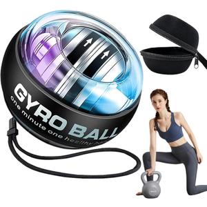 2026 New Curaball Torque Ball, Curaball Hand Exerciser, Gyro Ball with LED Lights and Portable Case, Hand Gripper Strengthener, Grip Strength Trainer for Strengthen Arms,Bones and Muscle (Black)