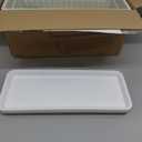 6 Packs Window Box Planter, 17 Inches Flower Window Box Rectangular Plastic Vegetable Planters with Trays for Windowsill, Patio, Garden, Balcony, Porch White