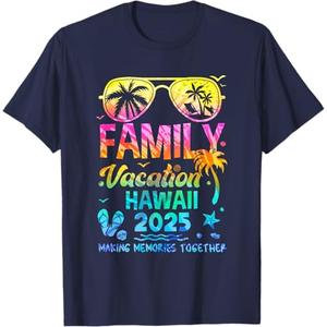 Family Vacation 2025 Hawaii Matching Memories Together T-Shirt (Small, Navy Blue)