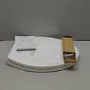 Hibbent Premium Elongated Toilet Seat with Cover Quiet Close, One-Click to Quick Release, Easy Installation Non-Slip Seat Bumpers, Slow Close Toilet Seat and Cover, Easy Cleaning-White Color