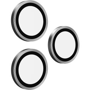 BodyGuardz Pure 3 Glass Camera Protector Compatible with iPhone 17 Pro/iPhone 17 Pro Max Camera Lens Protector, 9H Hardness Tempered Glass, Easy Install, Durable Aluminum Rings (Silver)