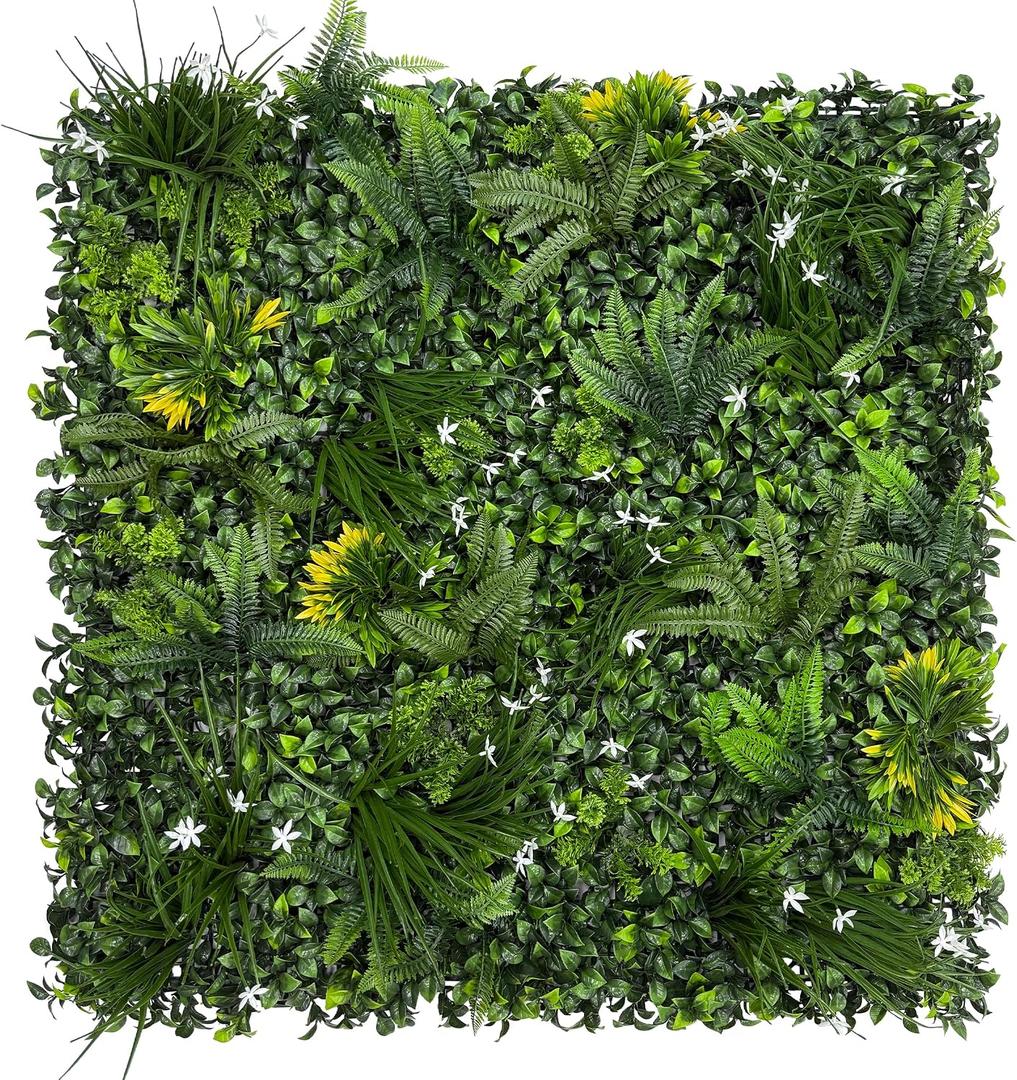 Artificial Grass Wall Boxwood Panels: 20"x20"(12P) UV Resistant
