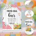 Mom-osa Bar Sign - BBQ Baby Shower Sign, 1 Pack Arch Acrylic Sign with Stand, Gender Reveal Party Table Decor, Backyard Baby Shower Supplies (SE42)