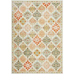 GarveeHome Boho Floral Checkerboard Washable Area Rug, Rug for Bedroom Living Room, Non-Slip Oriental Accent Throw Carpet for Kitchen Office Entryway Bathroom Office Orange 10 * 13 ft(305 * 396 cm)