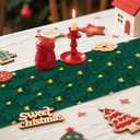 2 x Christmas Table Runner 13x73 Inch, Xmas Pine Trees Winter Holiday Decorative Farmhouse Table Decorations for Kitchen Dinning, Indoor Outdoor Dinner Party Decor (Green, One Size)