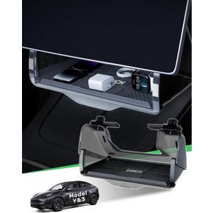Zanch (Upgraded) Tesla Model Y Juniper Under Screen Storage Box [Hidden Design, Factory-Fit], Adds Extra Storage & Keeps Items Hidden for Privacy, Model Y (20202025) / Juniper (20252026) Accessories