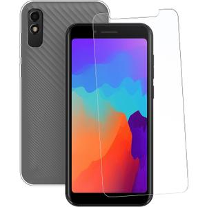 Cover for BLU C5L MAX Phone Case [5.70"],Black Protective TPU Soft Shell,Accurate Hole PositionScreen Protector Tempered Film [1 Pack]