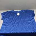 Zeagoo Silk Satin Blouses for Women Business Casual Outfit Cute Going Out Top Summer Short Sleeve Tee Shirt Basic Tshirts Royal Blue XXL