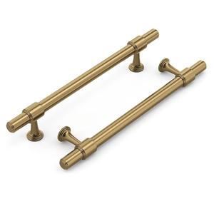 Haliwu 10 Pack Champagne Bronze Cabinet Pulls, 5 Inch Hole Center Drawer Pulls, Champagne Handles, Zinc & Aluminum Alloy Brushed Finish, Hardware for Bathroom and Kitchen