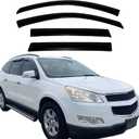 Tape On Rain Guards Window Visors Compatible with Chevy Traverse 2009-2017, Premium Side Vent Rain Deflectors for Car Windows,Weatherproof & Easy Installation,Smoke Tinted