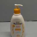 Aveeno Protect + Hydrate Sunscreen Moisturizing Lotion with Prebiotic Oat, Broad Spectrum SPF60, Paraben, & Oil Free, Weightless, Water & Sweat Resistant (80-min) for Sensitive Skin, 12 Fl Oz