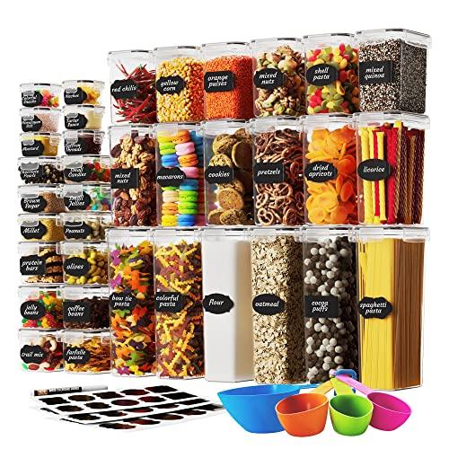 Chef's Path Airtight Food Storage Container Set with Lids - Superior Variety Pack of 36 for Kitchen & Pantry Organization, BPA Free Kitchen Storage Containers for Cereal, Flour & Sugar