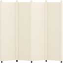 Kokorona 6 Panel Room Divider, 6FT Tall Folding Privacy Screen Wall Dividers, Portable Privacy Screen Freestanding Room Divider for Room Separation, Included - Cover Strips, Beige, 120''W x 72''H