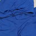 Women High Waisted Shorts Bikini Sets Tummy Control Swimsuit Two Piece Halter Drawstring Bathing Suit (Large, Dark Blue)