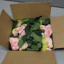 Sggvecsy 2Pcs 15.5Ft Artificial Rose Vine Fake Flower Garland Floral Garland Faux Silk Hanging Vine Rose Ivy Vines for Wedding Arch Party Wall Garden Ceremony Background Outdoor Decor (Pink)