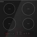 Empava 24 Inch Electric Induction Cooktop, 4 Burner Built-In Smooth Glass Stove Top with Power Boost, Touch Control, Timer, Child Lock, Residual Heat Indicator, Hardwired
