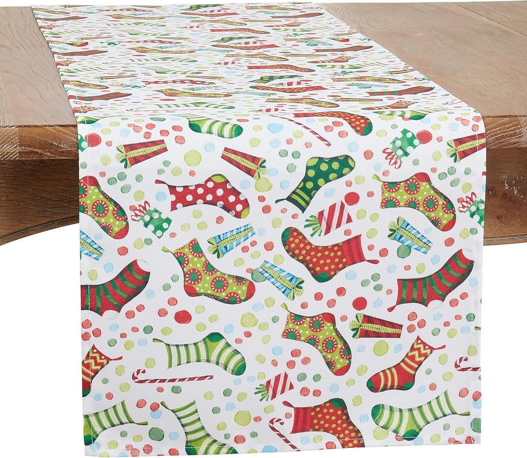 Christmas Stockings Table Runner (16"x108") Christmas Stockings Table Runner (16"x108")