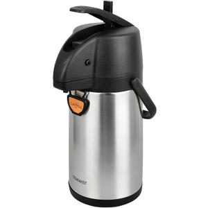 TOMAKEIT Airpot Coffee Dispenser Thermal with Pump,1.9L/64 Oz Insulated Stainless Steel Large Airpot Coffee Carafe Lever Action for Hot/Cold Water, Thermal Carafe for Hot Cocoa for Parties