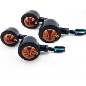 4pcs Black Aluminum Motorcycle Turn Signals Light Bulb Black for Yamaha Bobber Custom Chopper Cafe Cruiser