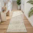 Washable Runner Rug 2x8 Runners for HallwaysVintage Kitchen Runner Rugs with Non-Slip Backing Hallway Runner Rugs,Ultra-Thin Carpet for Bedroom, Entryway,Bathroom,Laundry Room (Beige/Brown)