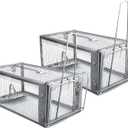 Gingbau 2-Pack Rat Traps Humane Live Chipmunk Mouse Trap Cages for Indoor and Outdoor Use