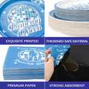 180PCS Dancing Queen Party Supplies Serve 60,Blue Disco Paper Plates and Napkins Kit for 70s Disco 17th Birthday Bachelorette Party Decorations,Includes Dinner and Dessert Plates, Napkins