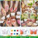 Foilswirl 24 Set Butterfly Ceramic to Paint Spring Butterfly DIY Painting Kit Paint Your Own Crafts Unpainted Figurines Decor with Brushes Acrylic Bags for Spring Decor Party Favor Gifts