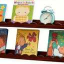 Conamily Scalloped Baby Book Floating Shelf for Wall 24inch Set of 2,Walnut