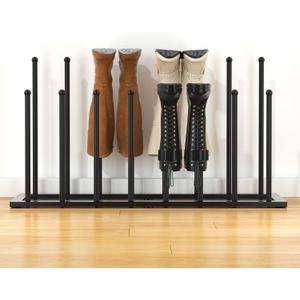 Urban Deco Free Standing Shoe Racks, Boot Organizer for Tall Boots, Black Metal Boot Rack Fit for 8 Pairs, Shoe Organizer for Dorm Room, Closet, Entryway (Black-8pairs)