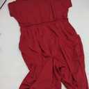 Womens Jumpsuit Casual Crew Neck Sleeveless Jumpsuits High Waist Long Pant Rompers with Pockets XL