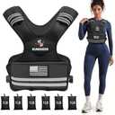 Kungdeer Strength Training Weighted Vest - 4-10LB with Removable Weights, Adjustable Body Weight Vest for Men & Women, Workout & Weight Training Vest with Reflective Stripe