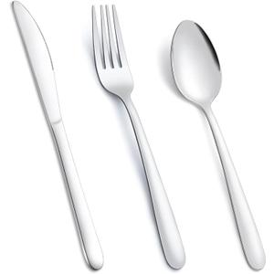Pleafind 108 Pcs Dinner Knives (9.1 inch), Dinner Forks (8 inch) and Dinner Spoons (7.4 inch), Contains 36 Pcs Butter knives, 36 Pcs Forks and 36 Pcs Spoons
