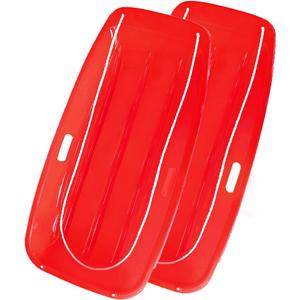 Snow Sled for Adults, Plastic Sled with 2 Pull Ropes and Handles for Winter Fun | Durable Winter Outdoor Toys for Snowy Hills