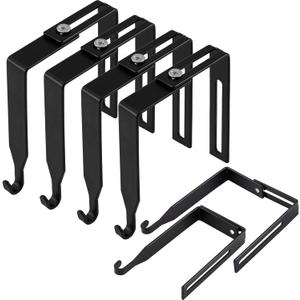 Amylove 4 Pcs Adjustable Cubicle Hanger Universal Partition Metal Cubicle Hooks Door Hanger, Adjusted to Fit Panels with 1 3/8 Inch to 3 1/2 Inch Thickness for Office Whiteboard (Black)