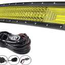 Willpower 52 inch 675W Curved Triple Row 7D Led Light Bar Flood Spot Driving Lights Off Road Lights with Wiring Harness for Pickup Truck Jeep ATV UTV Wrangler SUV Dodge Ram 4x4,3000K 12-24V