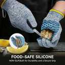 2 x HandLove Cut Resistant Gloves, 100% Food Contact Safe, CE Level 5 Premium Protective Cutting Gloves (Medium, Blue)