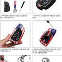 2 x American USA Flag Metal Key Fob CoverKey Case,Keychain,Accessories Compatible with 2022 2023 2024 2025 Chevy Silverado 1500 GMC Sierra 1500, 2024 2025 Silverado Sierra 2500HD 3500HD