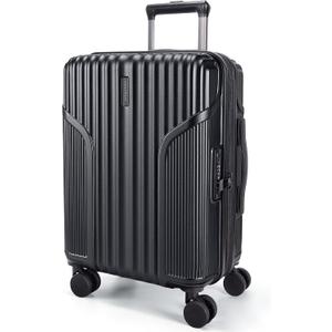 BAGSMART Carry On Luggage 22x14x9 Airline Approved, Lightweight luggage with Spinner Wheels, 20 Inch Expandable Hardside Carry On Suitcase with TSA Lock Rolling Travel suitcase Carry-On, Black
