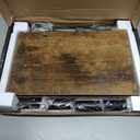 AX WABER Dual Monitor Stand Riser, Monitor Stand with Adjustable Length and Angle, Wood Monitor Stand for Desk, Monitor Riser for 2 Monitors with Storage Space (Vintage)