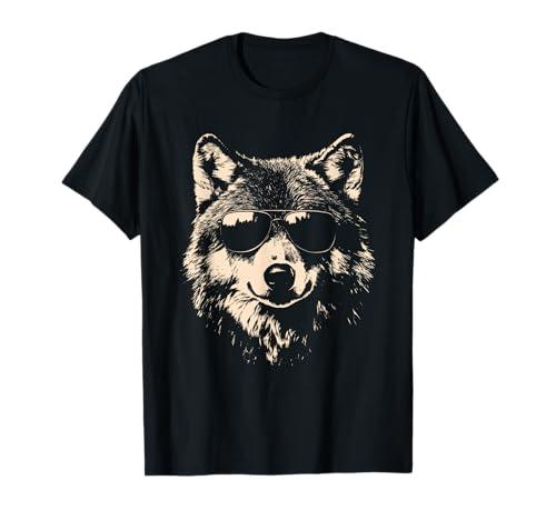 Funny Wolf Cool Rock and Roll Graphic T-Shirt L