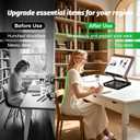 Adjustable Book Stand for Reading - Hands-Free Wooden Cookbook/Recipe Holder with Storage, Ideal Book Stand for Kitchen Counter, Desk & Book Lovers