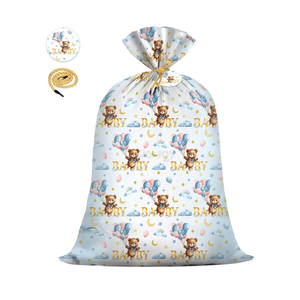 KIDAJOY Extra Large Teddy Bear Gift Bags Baby Shower Jumbo We Can Bearly Wait Baby Plastic Gift Bag for Girls Boys Newborn Parties Favors Decorations 56 * 36 Inch