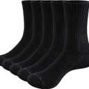 YUEDGE Women's Training Athletic Cushioned Crew Socks Moisture Wicking Cotton Womens Socks Padded Boot Socks For Women (9-11)