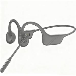 Meetings Open-Ear Headphones with Rotatable Noise-Canceling Boom Mic, Bone Conduction Bluetooth 5.4 Headphones with One-Touch Mute&Magnetic Charging for All-Day Use,Perfect for Driving Learning